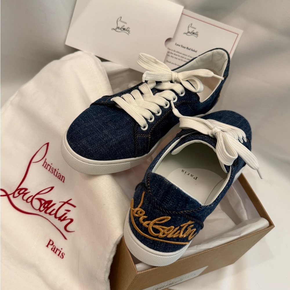 Christian Louboutin denim sneaker (Elo Loubi Orlato Flat) size 37.5EU